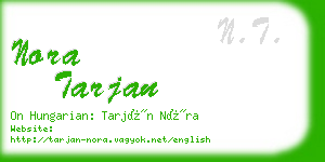 nora tarjan business card